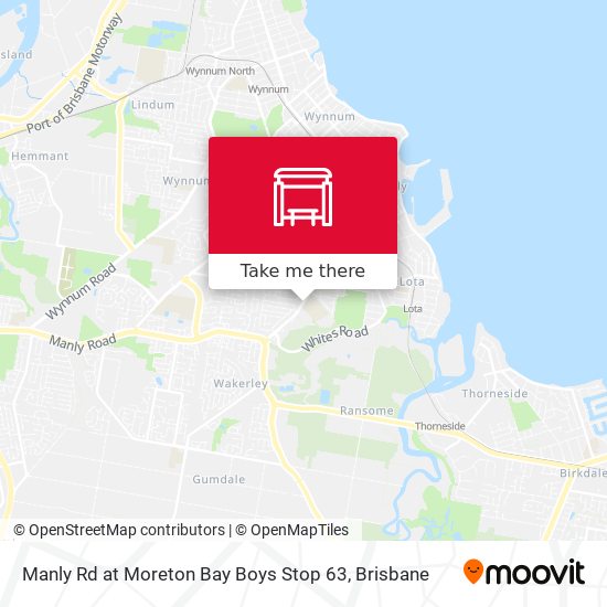 Manly Rd at Moreton Bay Boys Stop 63 map