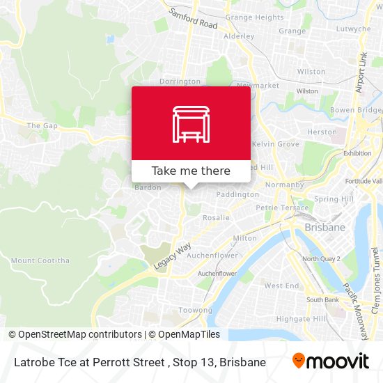 Latrobe Tce at Perrott Street , Stop 13 map