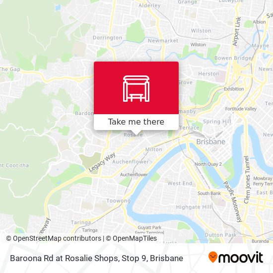 Baroona Rd at Rosalie Shops, Stop 9 map