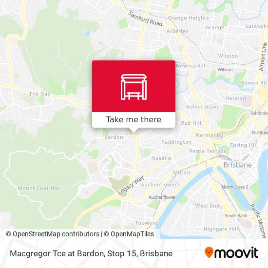 Macgregor Tce at Bardon, Stop 15 map
