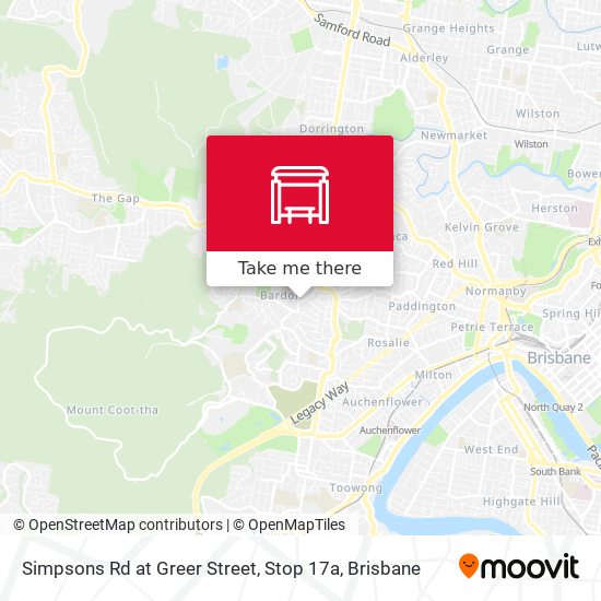 Simpsons Rd at Greer Street, Stop 17a map