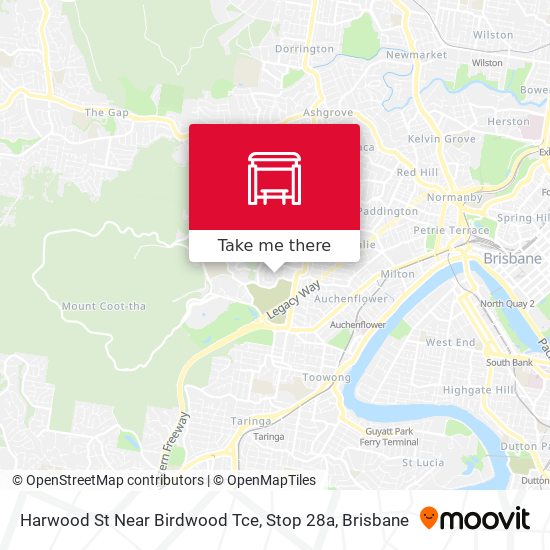 Harwood St Near Birdwood Tce, Stop 28a map