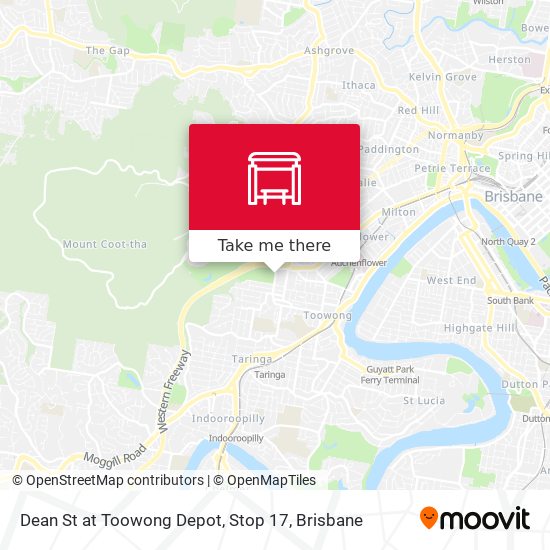 Dean St at Toowong Depot, Stop 17 map