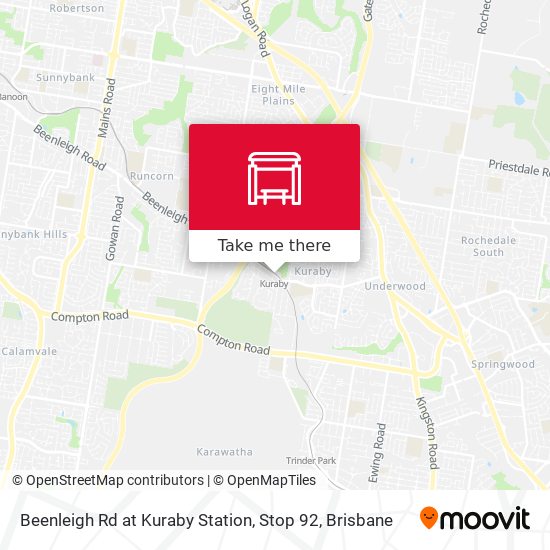 Beenleigh Rd at Kuraby Station, Stop 92 map