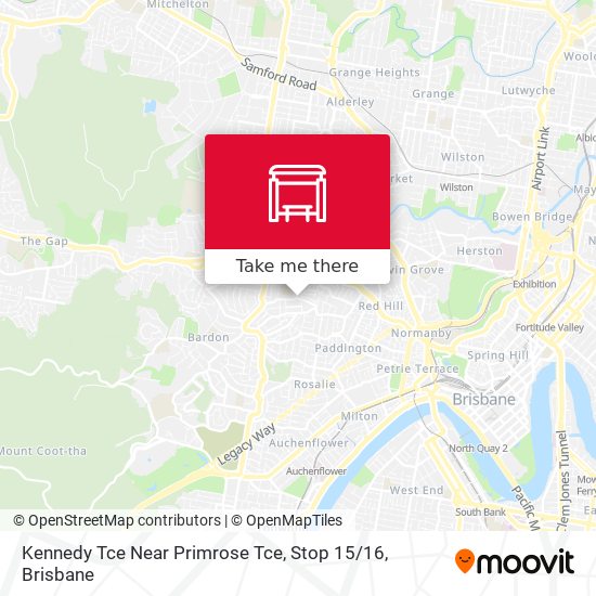 Kennedy Tce Near Primrose Tce, Stop 15 / 16 map