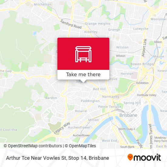 Mapa Arthur Tce Near Vowles St, Stop 14