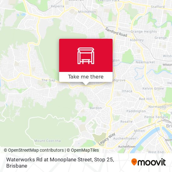 Waterworks Rd at Monoplane Street, Stop 25 map