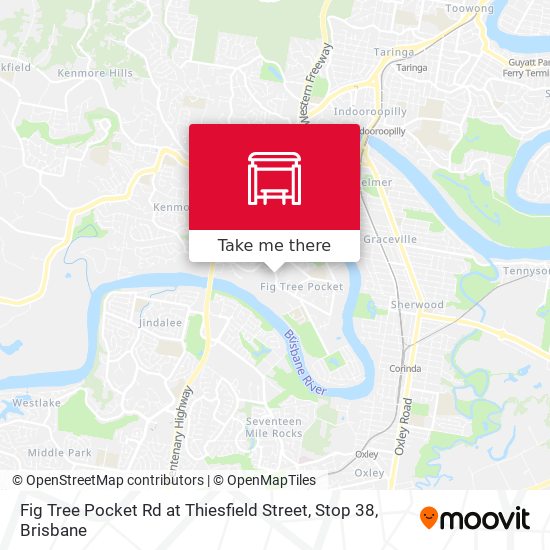 Mapa Fig Tree Pocket Rd at Thiesfield Street, Stop 38