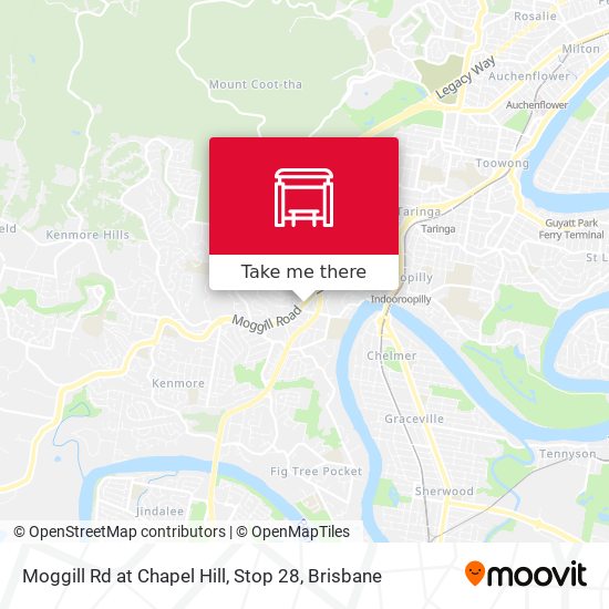 Moggill Rd at Chapel Hill, Stop 28 map