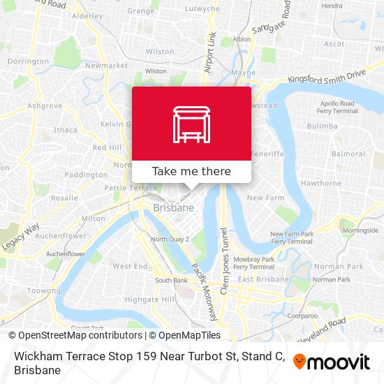 Wickham Terrace Stop 159 Near Turbot St, Stand C map