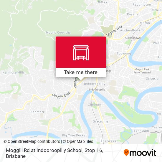 Moggill Rd at Indooroopilly School, Stop 16 map