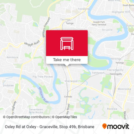 Oxley Rd at Oxley - Graceville, Stop 49b map