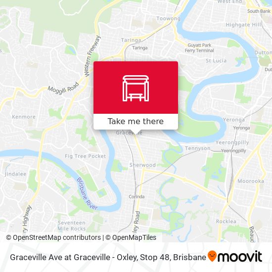 Graceville Ave at Graceville - Oxley, Stop 48 map
