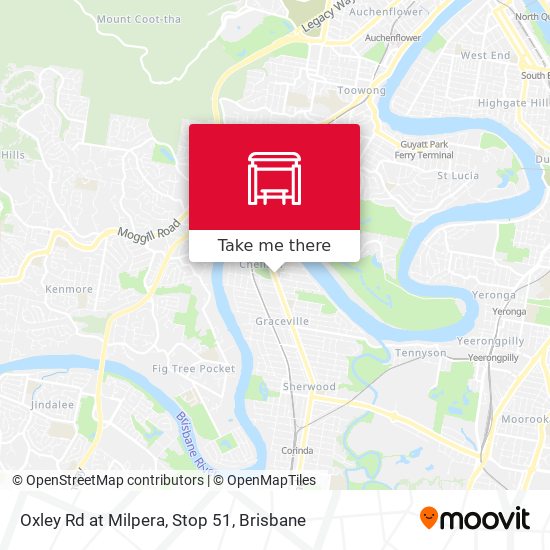 Oxley Rd at Milpera, Stop 51 map