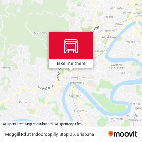 Moggill Rd at Indooroopilly, Stop 25 map