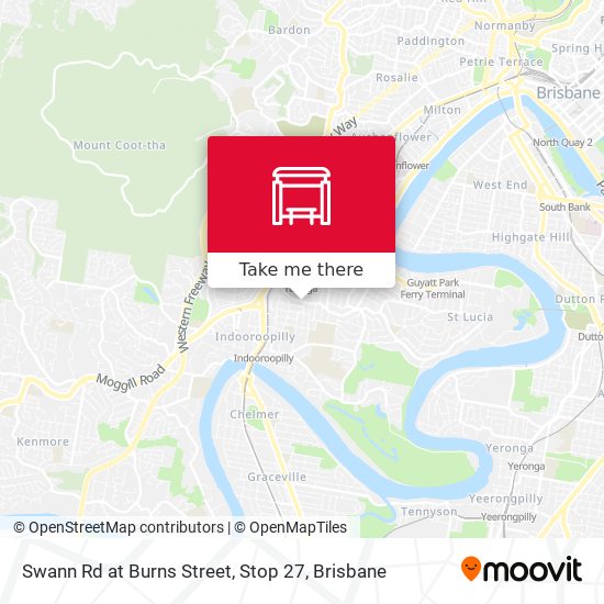 Swann Rd at Burns Street, Stop 27 map