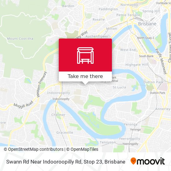 Swann Rd Near Indooroopilly Rd, Stop 23 map