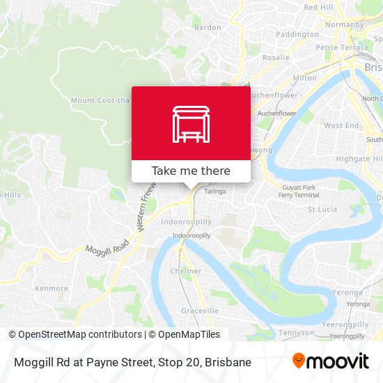 Moggill Rd at Payne Street, Stop 20 map