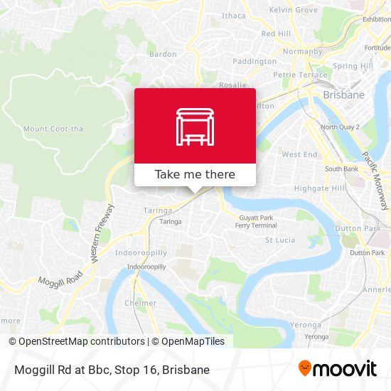 Moggill Rd at Bbc, Stop 16 map