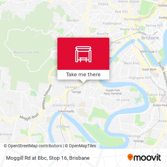 Moggill Rd at Bbc, Stop 16 map