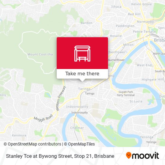 Stanley Tce at Bywong Street, Stop 21 map