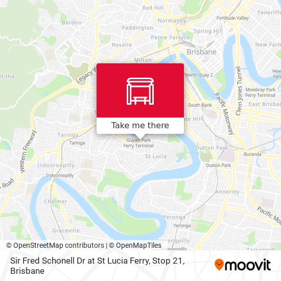 Sir Fred Schonell Dr at St Lucia Ferry, Stop 21 map