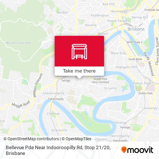 Bellevue Pde Near Indooroopilly Rd, Stop 21 / 20 map