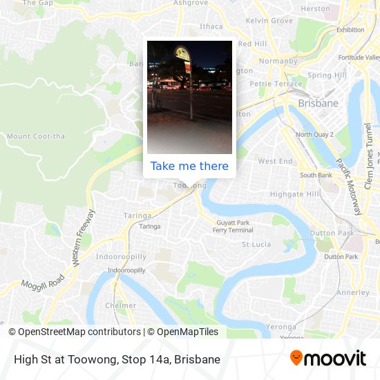 High St at Toowong, Stop 14a map