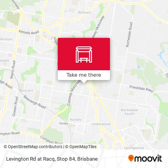 Levington Rd at Racq, Stop 84 map