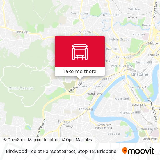 Mapa Birdwood Tce at Fairseat Street, Stop 18