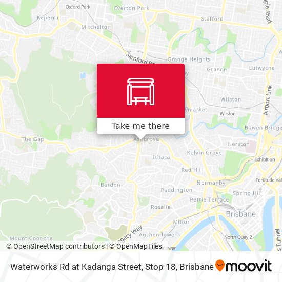 Waterworks Rd at Kadanga Street, Stop 18 map