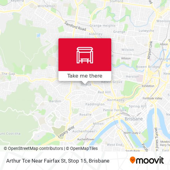 Arthur Tce Near Fairfax St, Stop 15 map