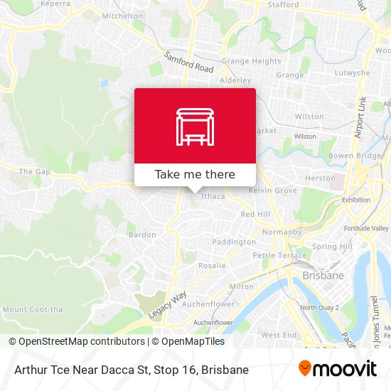 Arthur Tce Near Dacca St, Stop 16 map