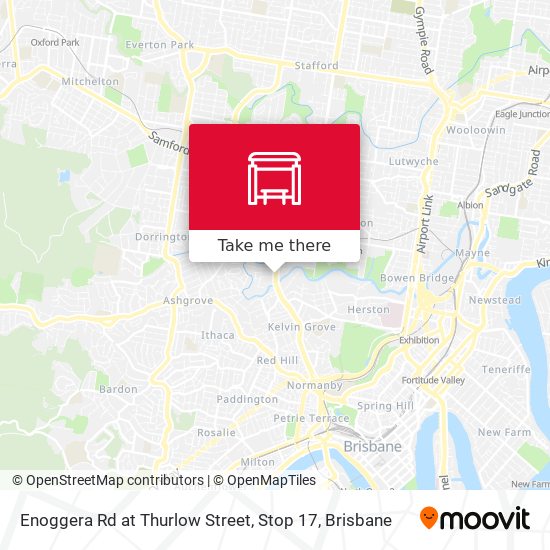 Mapa Enoggera Rd at Thurlow Street, Stop 17