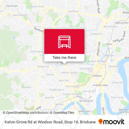 Kelvin Grove Rd at Windsor Road, Stop 16 map