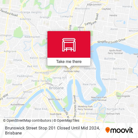 Mapa Brunswick Street Stop 201 Closed Until Mid 2024