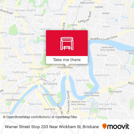 Warner Street Stop 203 Near Wickham St map