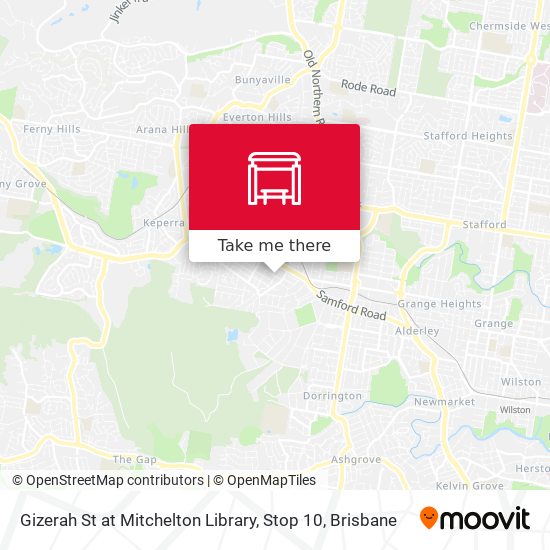 Gizerah St at Mitchelton Library, Stop 10 map