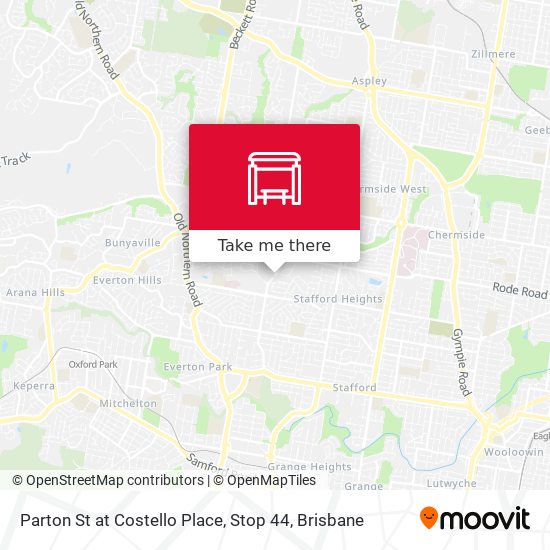 Parton St at Costello Place, Stop 44 map
