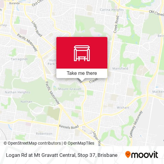 Mapa Logan Rd at Mt Gravatt Central, Stop 37