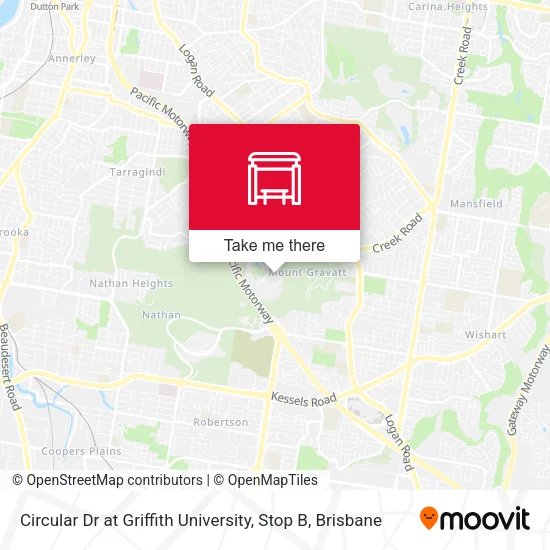 Circular Dr at Griffith University, Stop B map