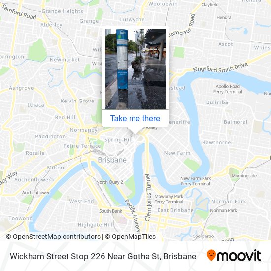 Mapa Wickham Street Stop 226 Near Gotha St