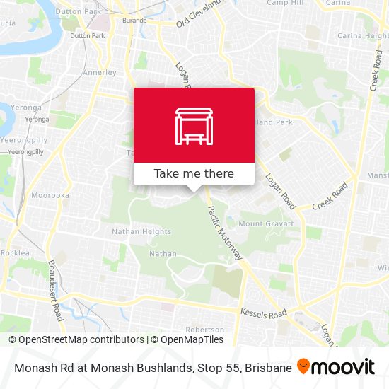 Monash Rd at Monash Bushlands, Stop 55 map