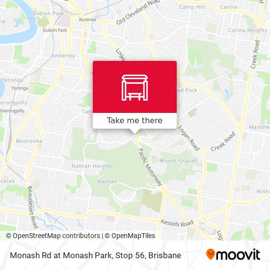 Monash Rd at Monash Park, Stop 56 map