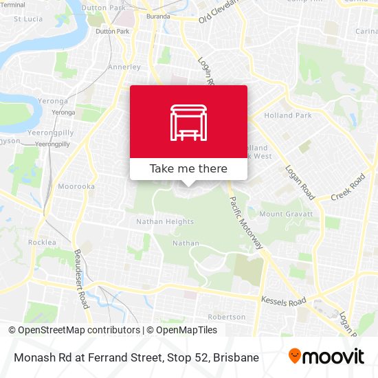 Monash Rd at Ferrand Street, Stop 52 map
