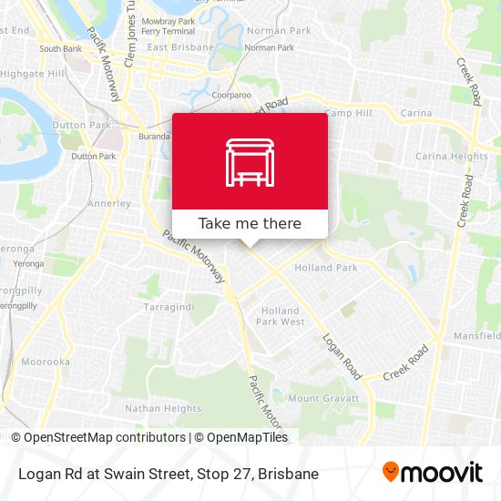 Logan Rd at Swain Street, Stop 27 map