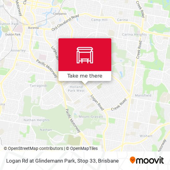 Logan Rd at Glindemann Park, Stop 33 map