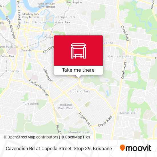 Cavendish Rd at Capella Street, Stop 39 map