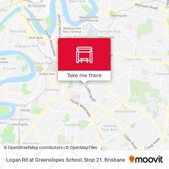 Logan Rd at Greenslopes School, Stop 21 map