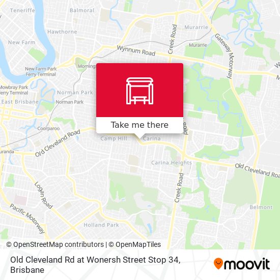 Old Cleveland Rd at Wonersh Street Stop 34 map